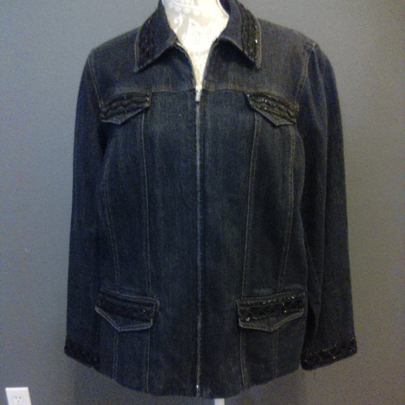 Beaded Stretch Denim - Picture 1 of 8